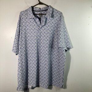 Mens Callaway Opti Dri Golf Polo Shirt Bottle Drinks Graphic 2XL Blue White Poly